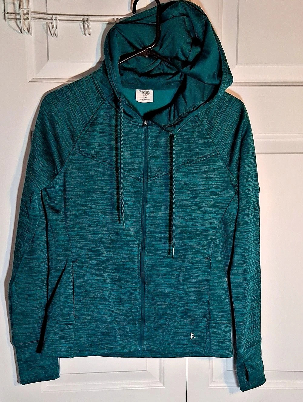 Danskin Now Women's Hooded Athletic Jacket Green Size S/M Like New